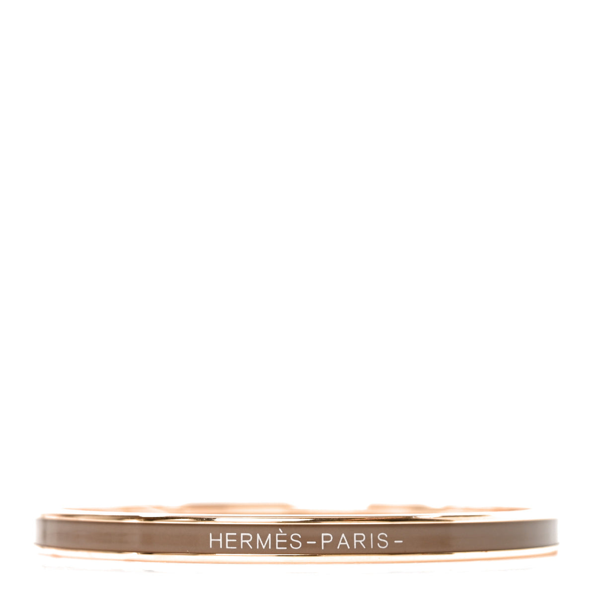 Hermes Enamel Printed Extra Narrow Uni Bracelet 70 Marron Glace 1 of 5