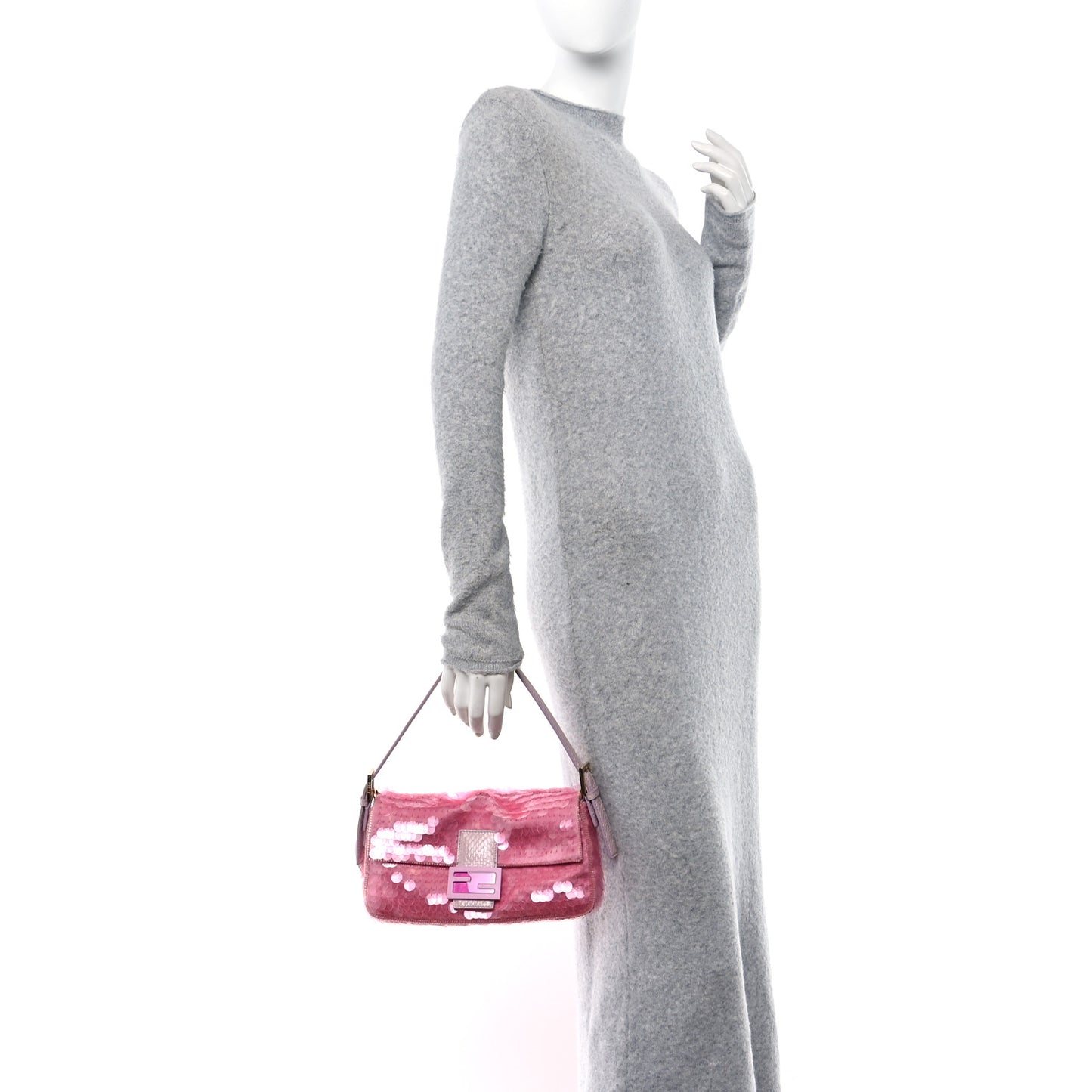 Satin Sequin Paillettes Bilics Lustre Snakeskin Medium Baguette 1997 Lavanda Glicine