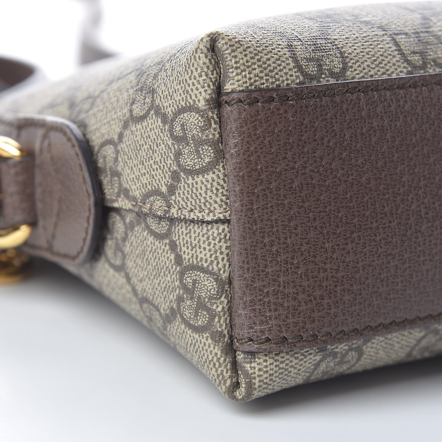 GG Supreme Monogram Textured Dollar Calfskin Web Small Ophidia Dome Shoulder Bag Beige Ebony New Acero