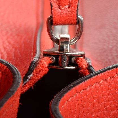 Celine Drummed Leather Micro Luggage Vermillion 9 of 9