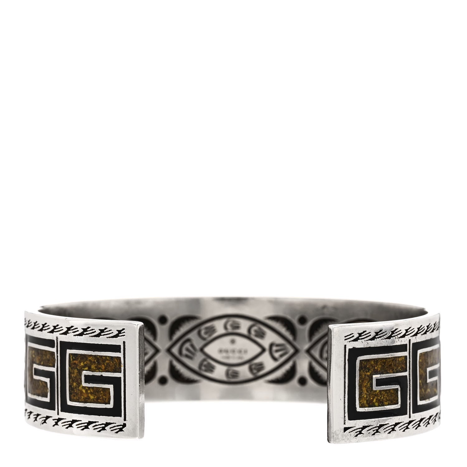 Gucci Sterling Silver Enamel G Cuff Bracelet 2 of 5