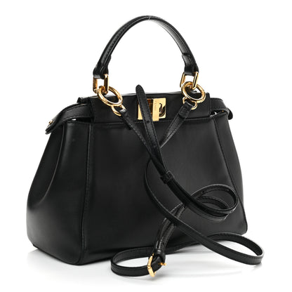 Fendi Nappa Mini Peekaboo Iconic Satchel Black 3 of 9