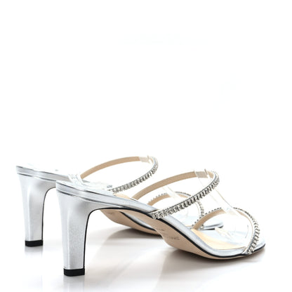 Jimmy Choo Metallic Calfskin Crystal Brea 65 Sandals 39 Silver 4 of 7