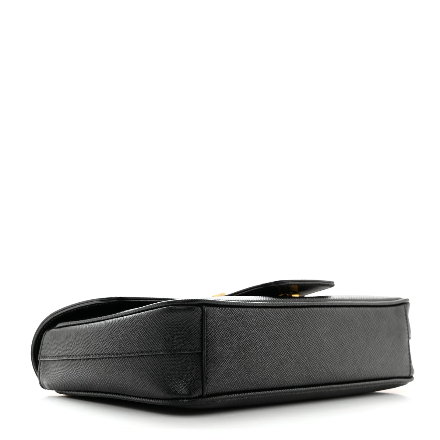 Saffiano Flap Shoulder Bag Black