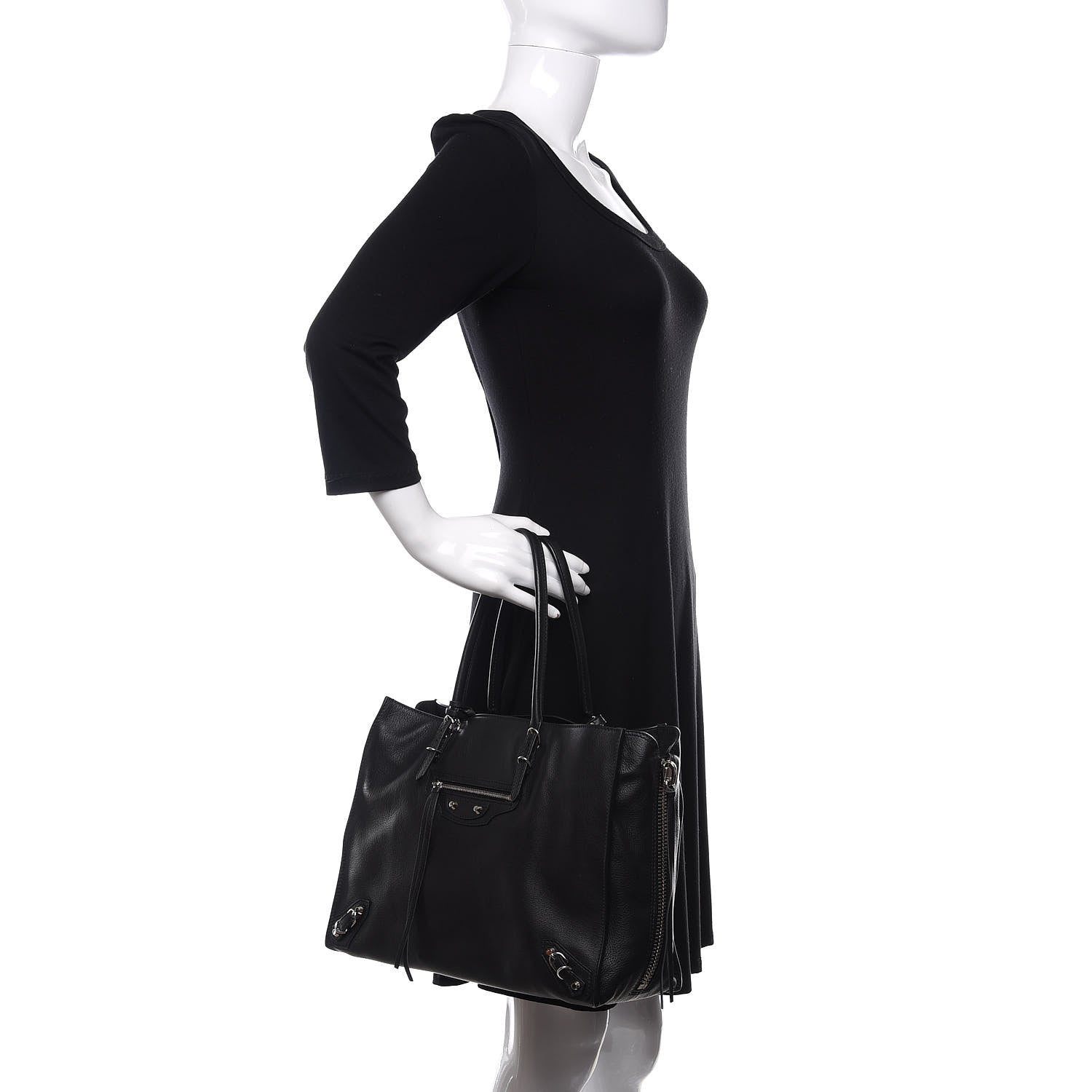 Balenciaga Veau Papier B4 Zip Around Tote Black 3 of 12