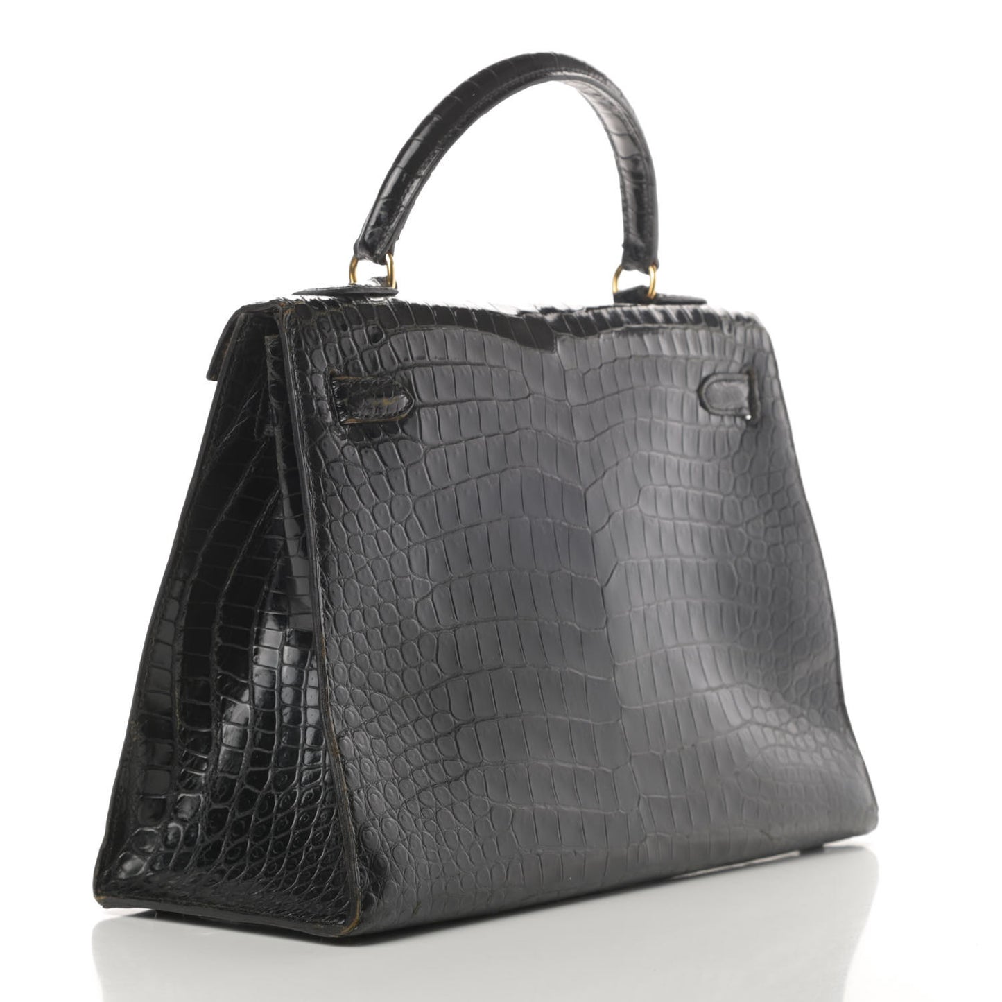 Shiny Crocodile Kelly Sellier 32 Black