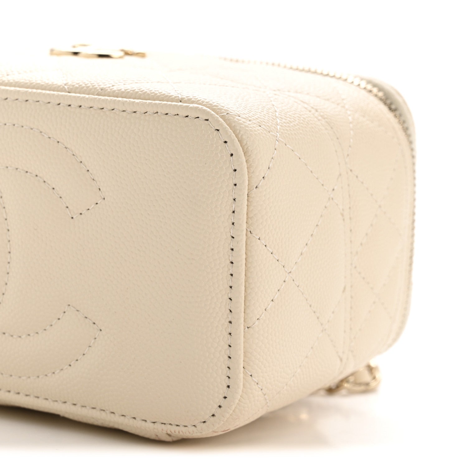 Chanel Caviar Quilted Trendy Handle Mini Vanity Ecru 1798724