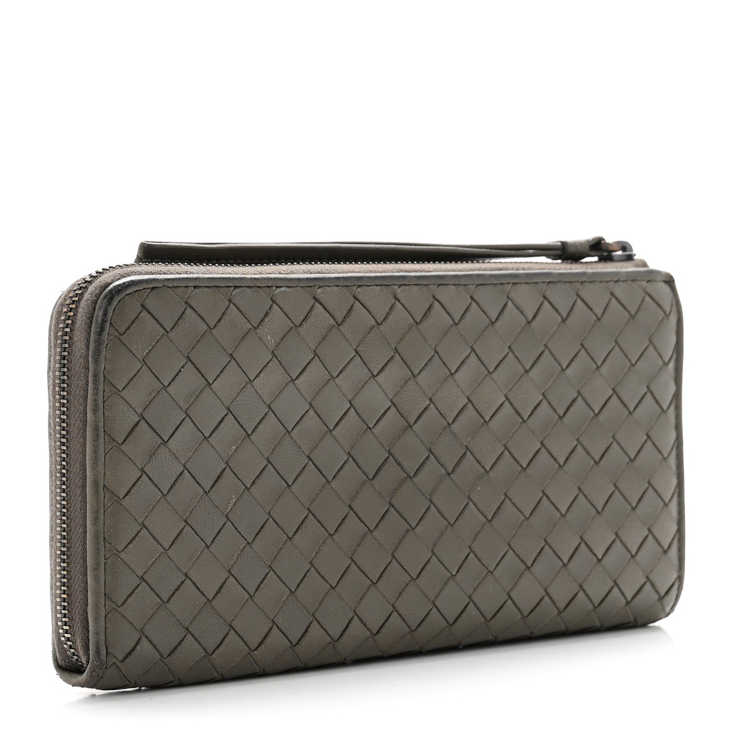 Bottega Veneta Nappa Intrecciato Half Zip Around Wallet Mud 3 of 11