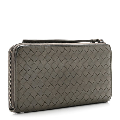 Bottega Veneta Nappa Intrecciato Half Zip Around Wallet Mud 3 of 11