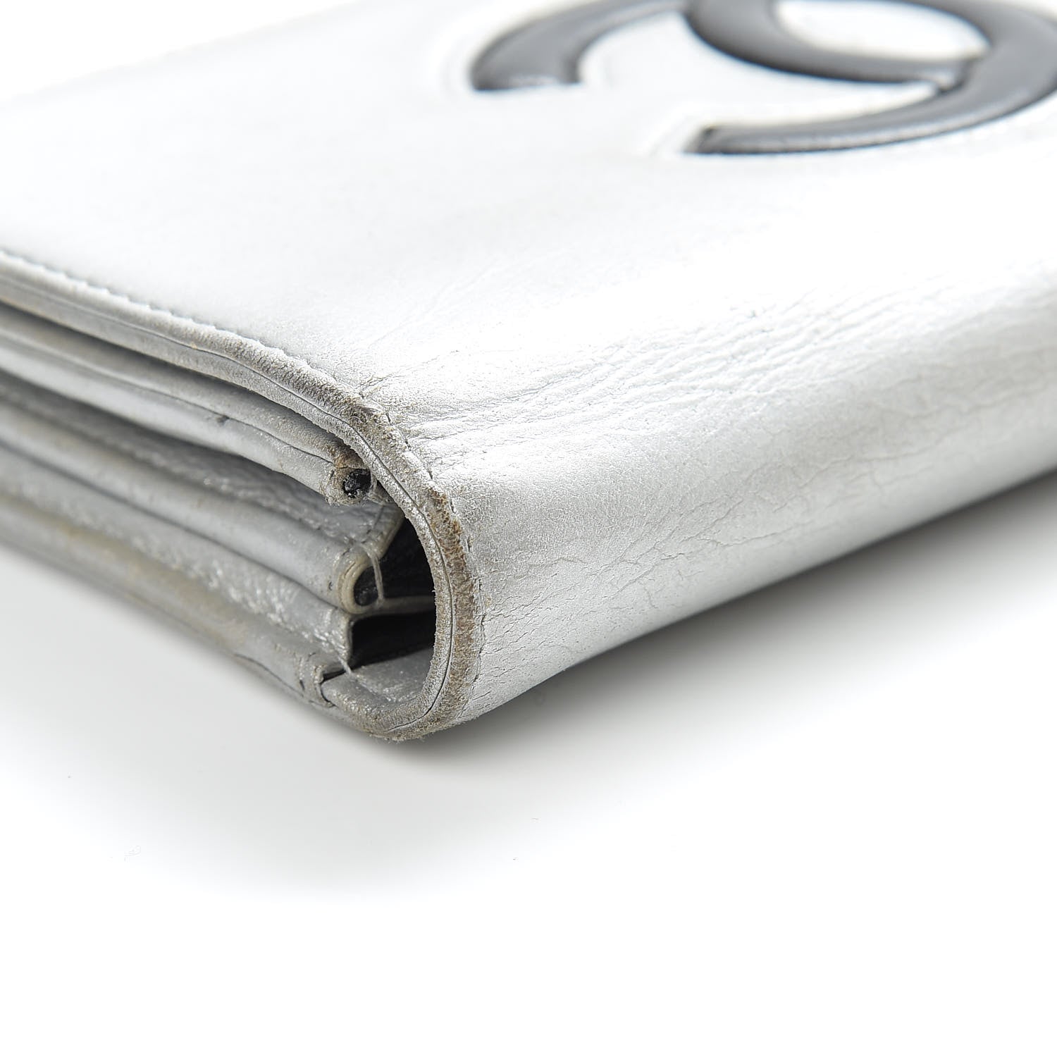 Chanel Lambskin Large CC Flap Wallet Silver 13 of 22