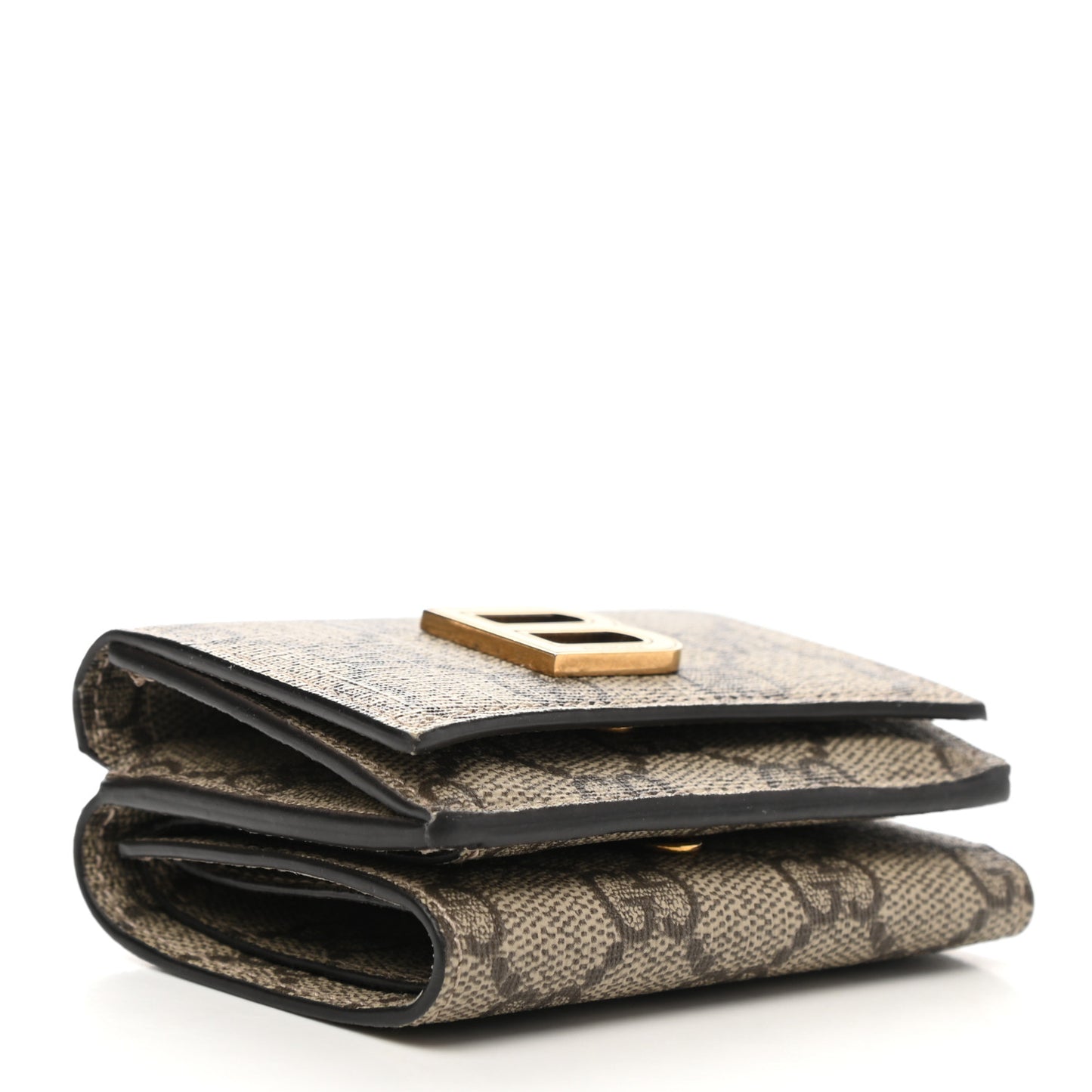X BALENCIAGA GG Supreme Monogram Card Case Wallet Beige Ebony