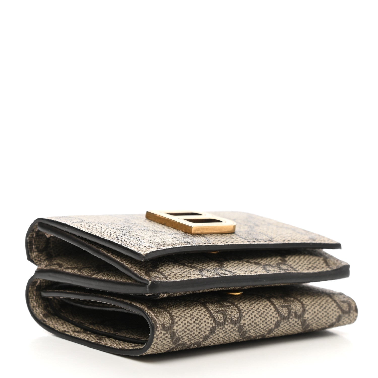 Gucci X BALENCIAGA GG Supreme Monogram Card Case Wallet Beige Ebony 4 of 6