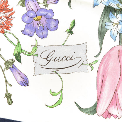 Gucci Silk Twill Flora Square Scarf Midnight Blue 2 of 6