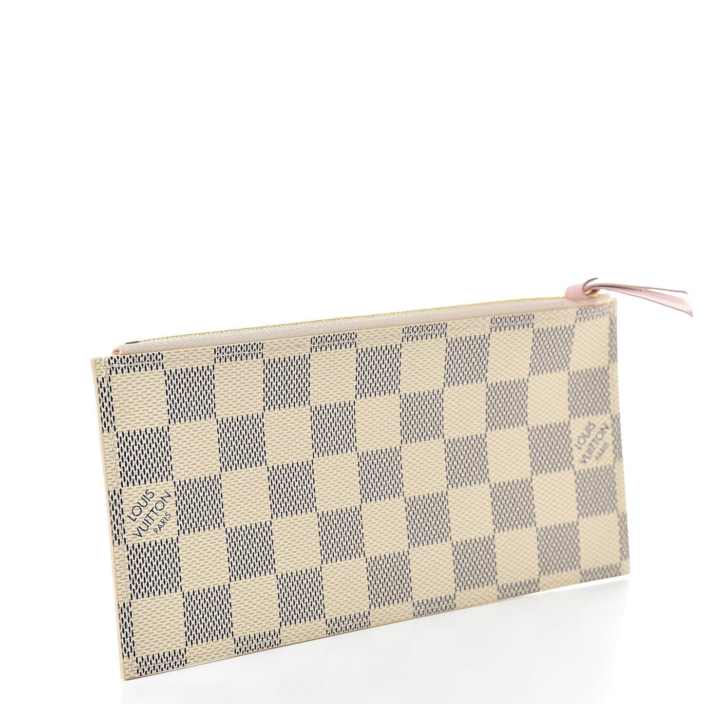 Damier Azur Felicie Chain Wallet Zippered Insert Rose Ballerine