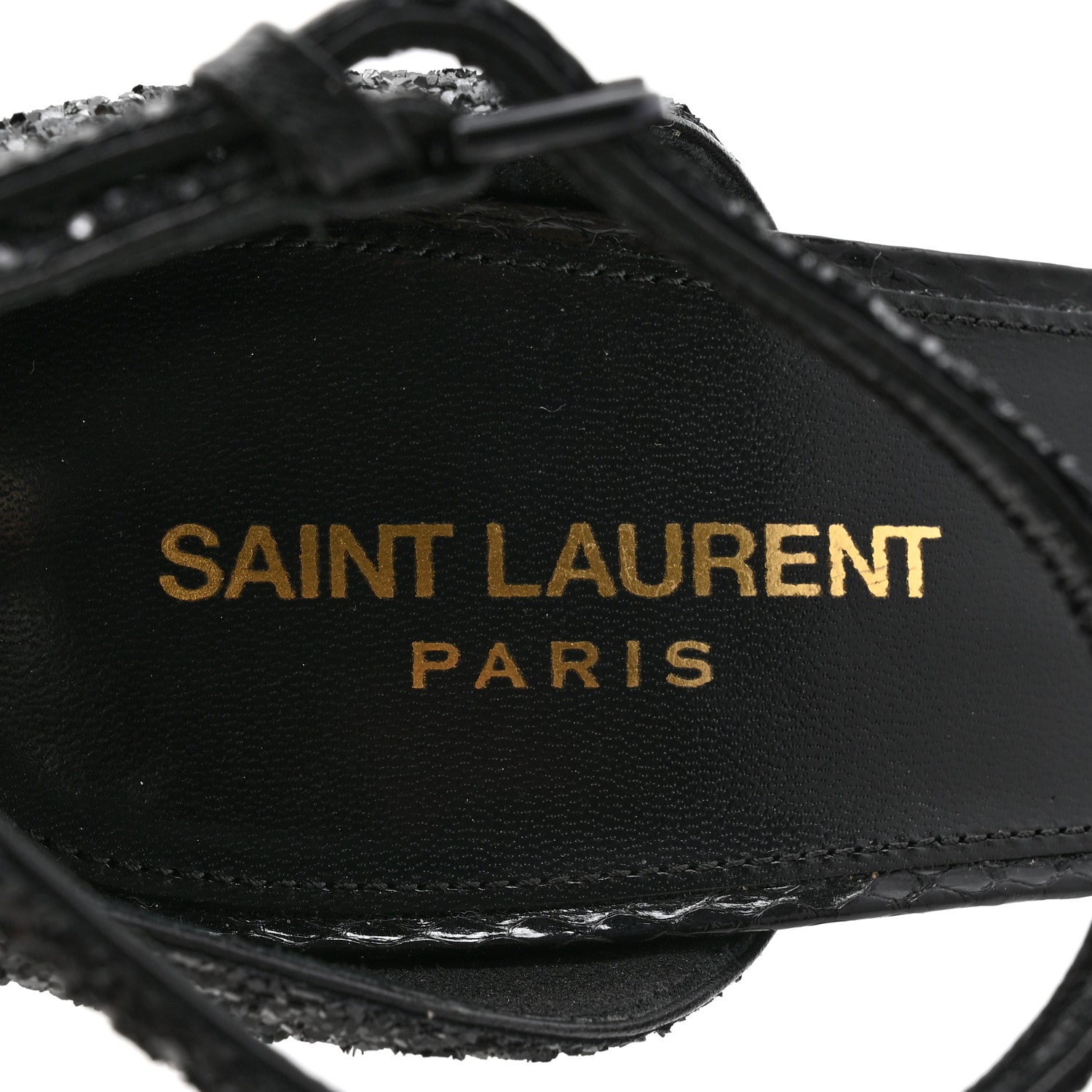 Saint Laurent Glitter Opyum 85 Sandals 39 Black 7 of 13