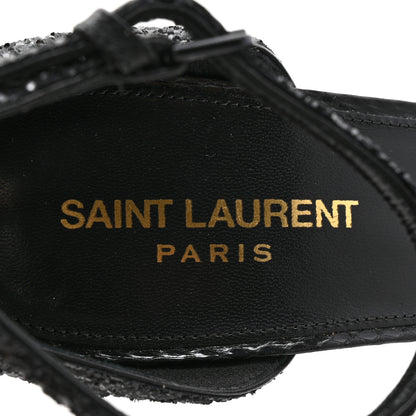 Saint Laurent Glitter Opyum 85 Sandals 39 Black 7 of 13