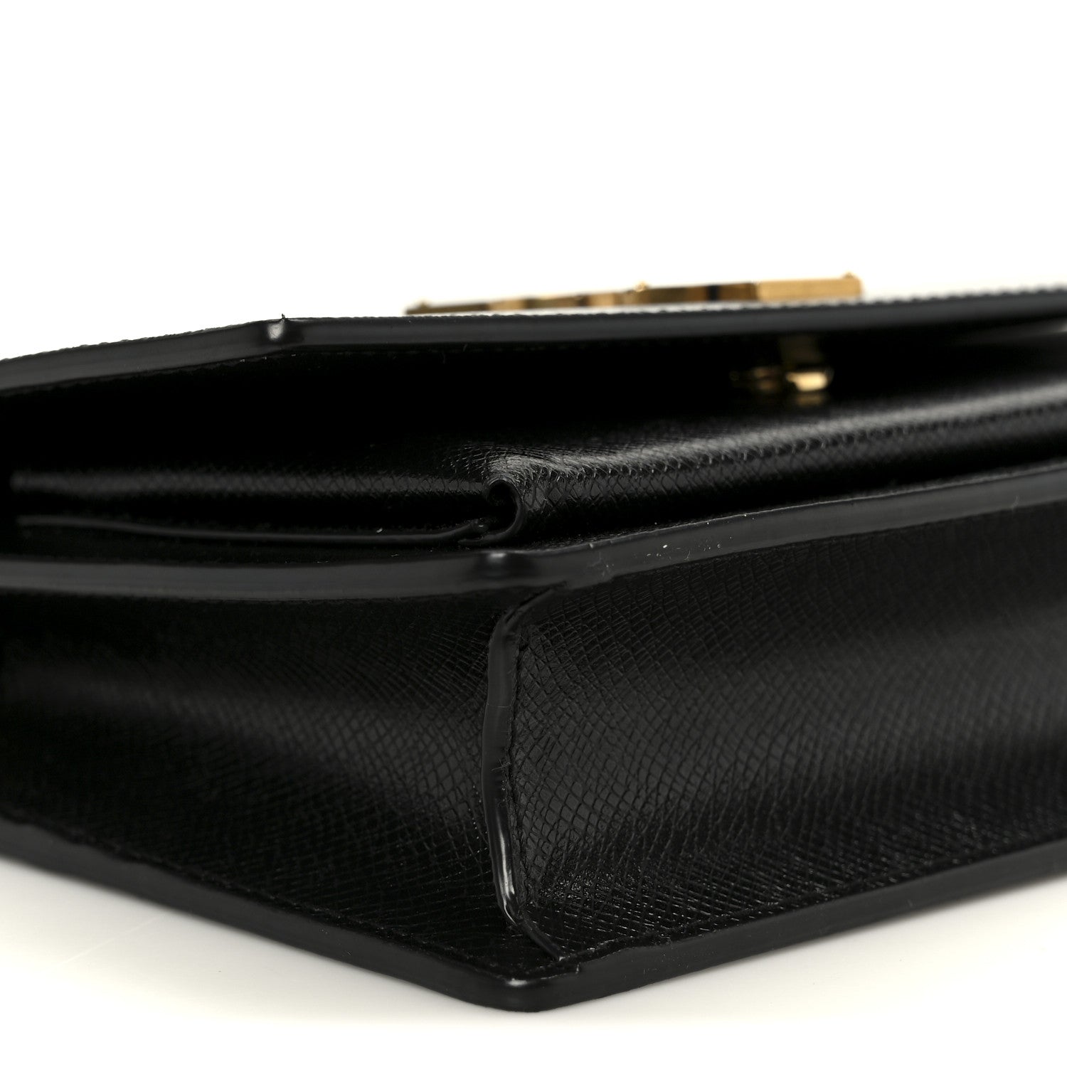 Saint Laurent Coated Bark Calfskin Sunset Chain Wallet  Black 9 of 10