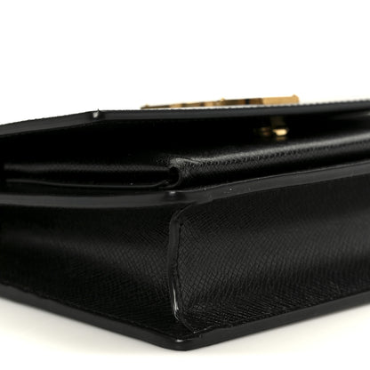 Saint Laurent Coated Bark Calfskin Sunset Chain Wallet  Black 9 of 10
