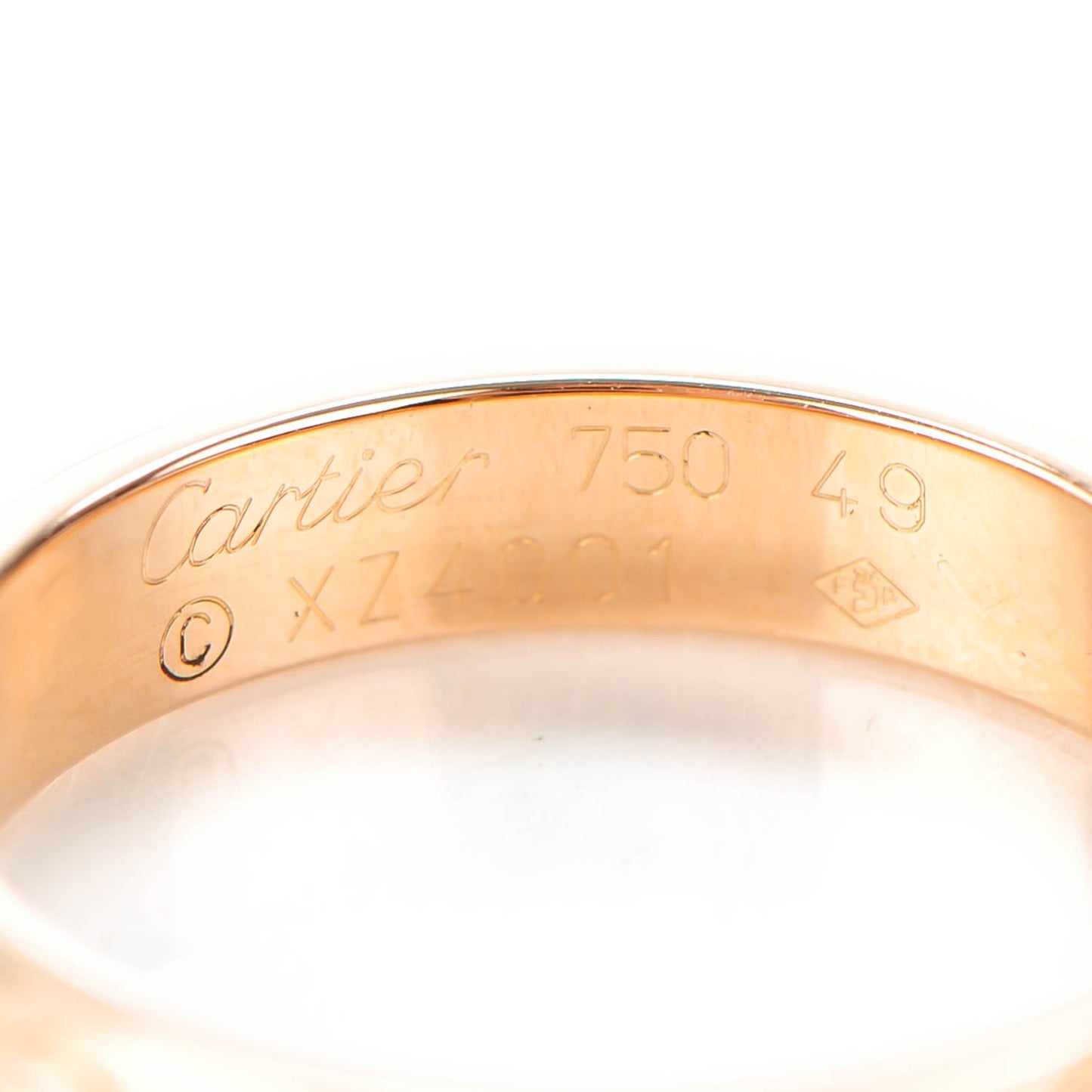 18K Pink Gold 4mm LOVE Wedding Band Ring 49 4.75