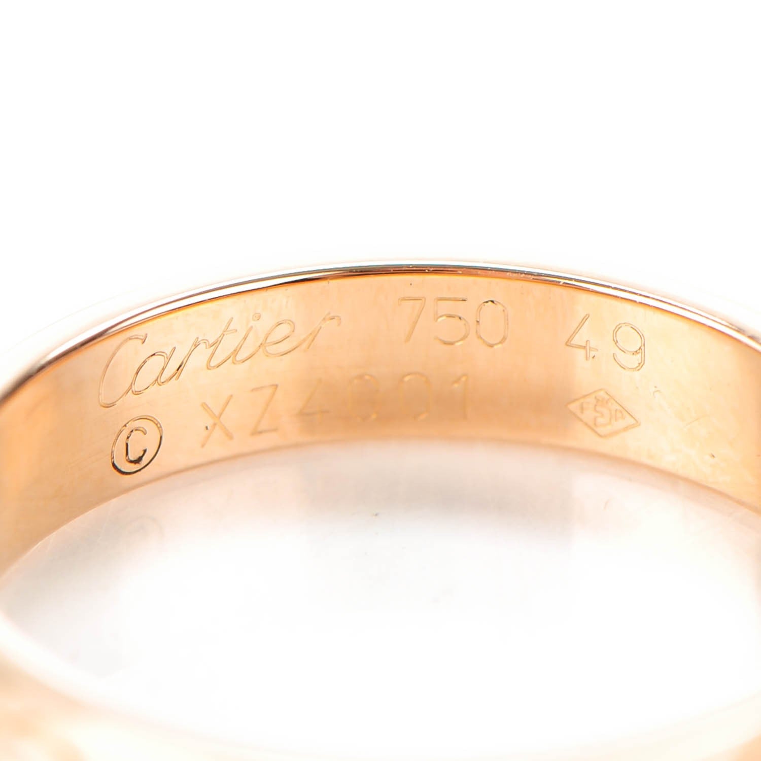 Cartier 18K Pink Gold 4mm LOVE Wedding Band Ring 49 4.75 4 of 5