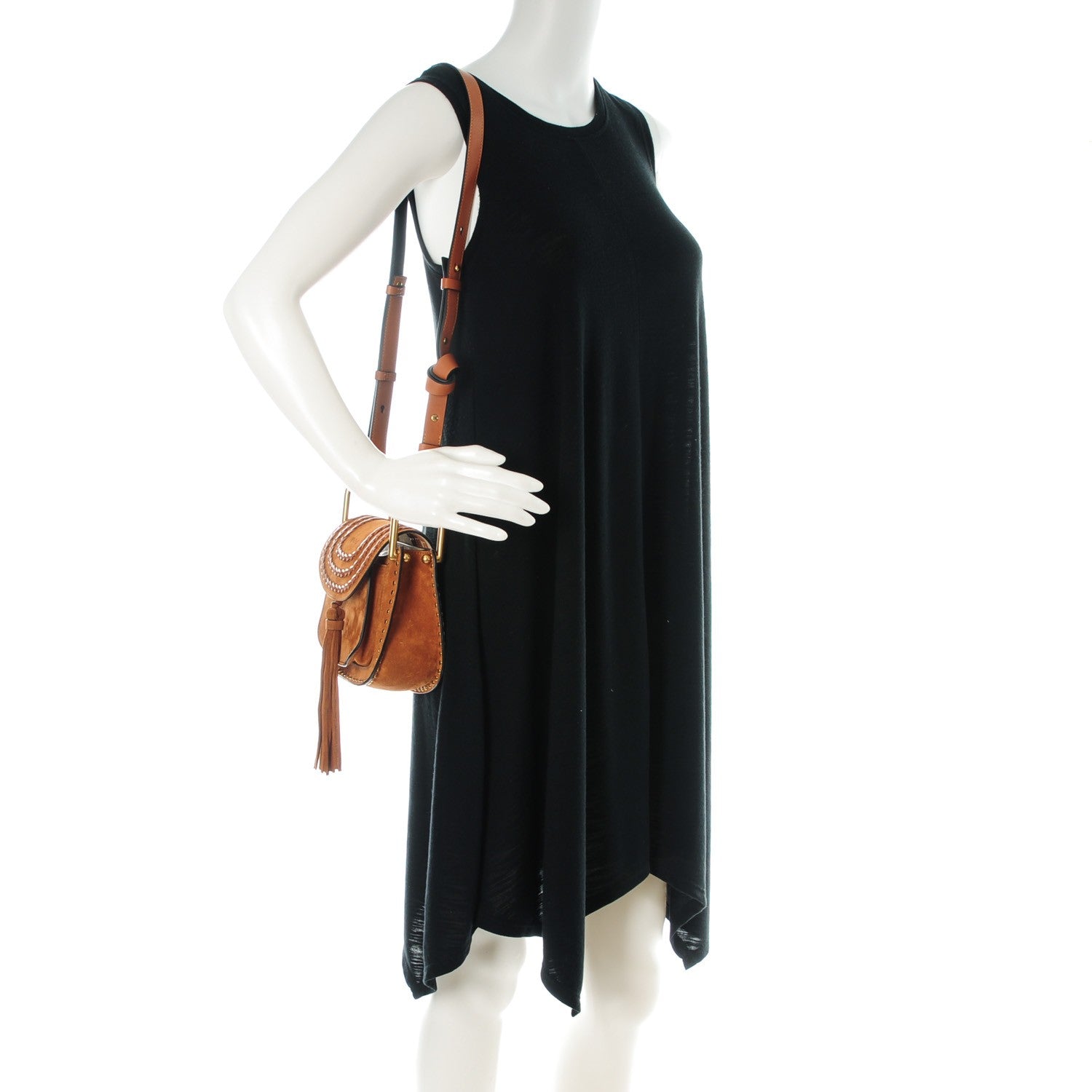 Chloe Suede Braided Mini Hudson Shoulder Bag Caramel 2 of 7