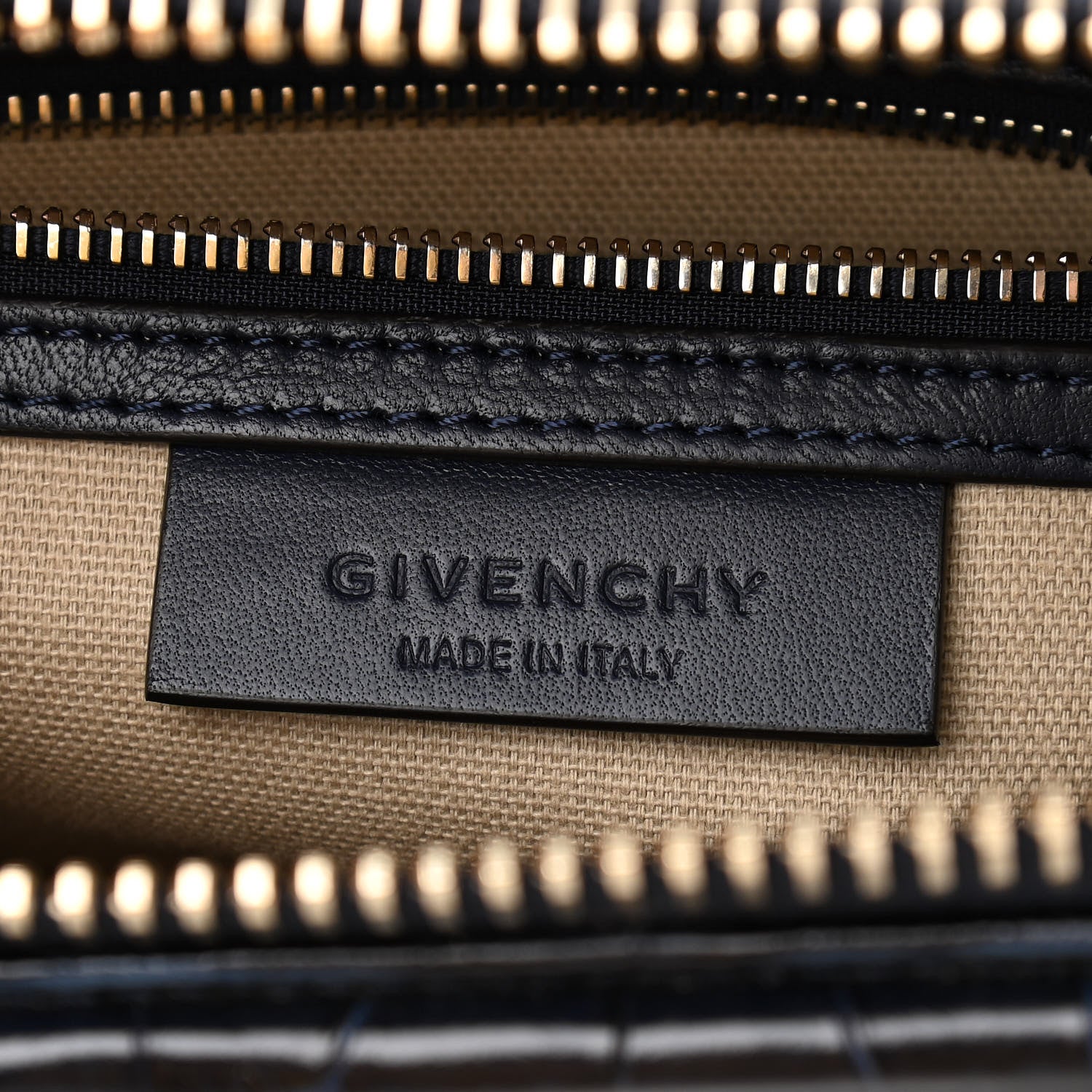 Givenchy Calfskin Crocodile Embossed Small Antigona Navy 6 of 10