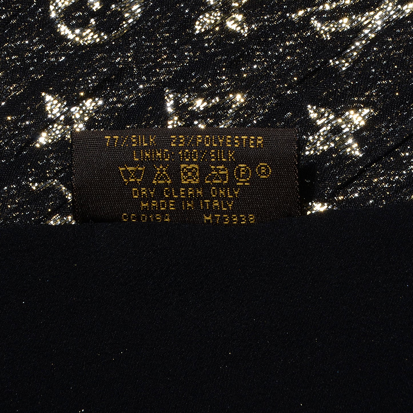 Monogram Silk So Glitter Stole Black