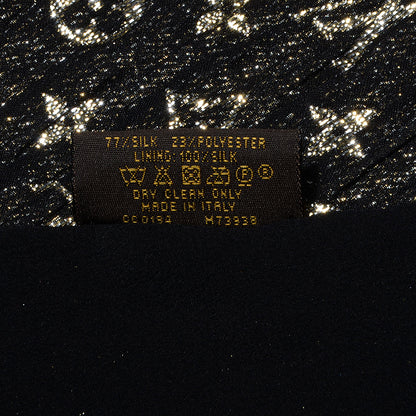 Louis Vuitton Monogram Silk So Glitter Stole Black 6 of 6