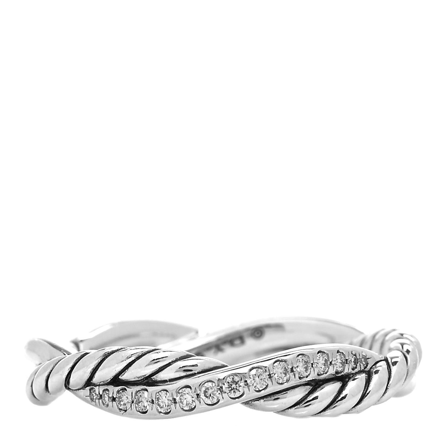 Sterling Silver Diamond Petite Infinity Twist Ring 57 8