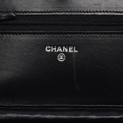 Chanel Lambskin Camellia Wallet on Chain WOC Black 6 of 9