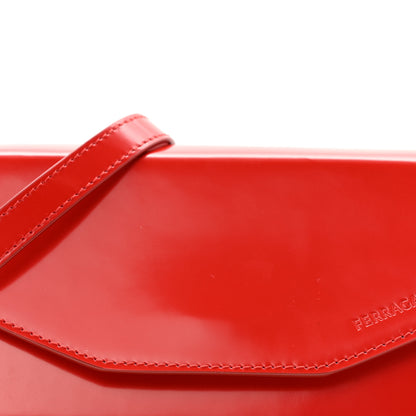 Salvatore Ferragamo Brushed Calfskin Mini Geometric Clutch Bag Flame Red 7 of 10