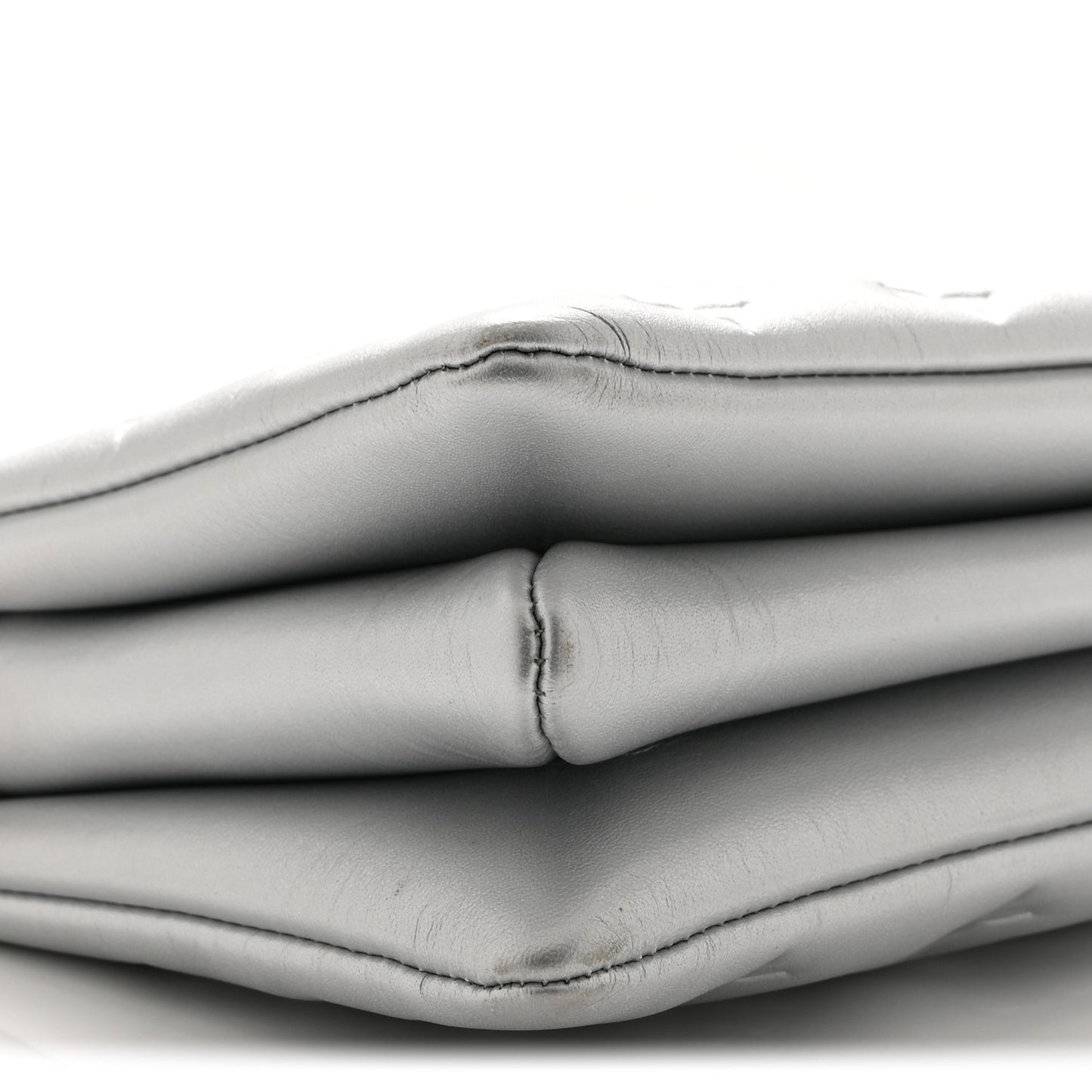 Lambskin Embossed Monogram Coussin BB Silver