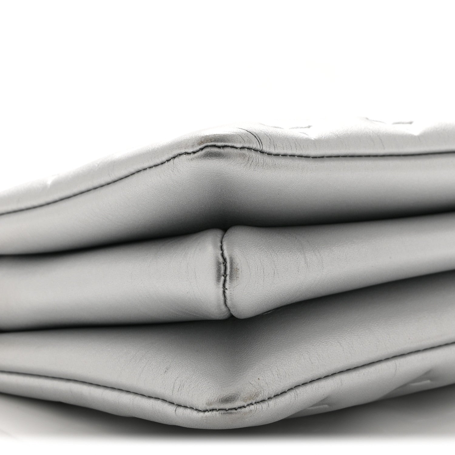 Louis Vuitton Lambskin Embossed Monogram Coussin BB Silver 10 of 12