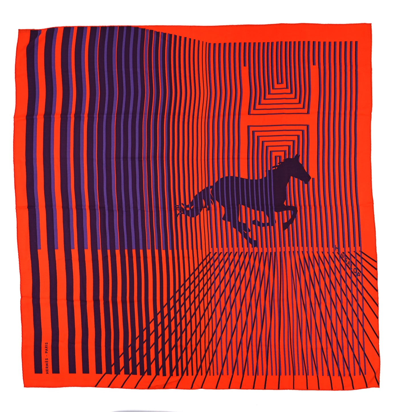 Cashmere Silk H Au Galop Shawl 140 Vermillon Violet