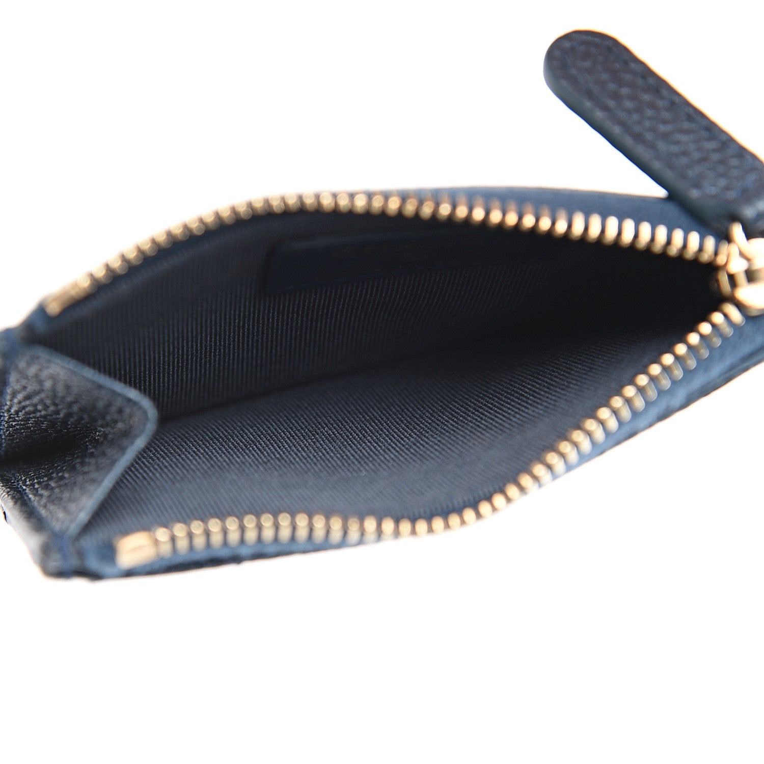 Chanel Metallic Caviar Quilted CC Zip Card Holder Dark Blue 4 of 6