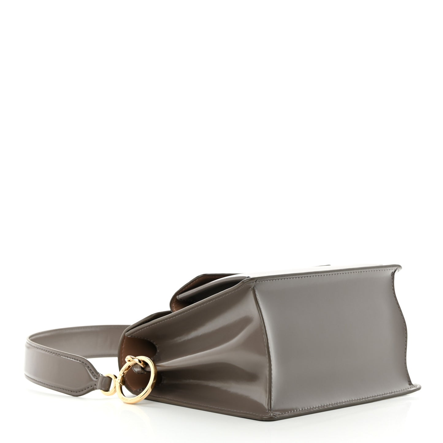Shiny Calfskin Uptown Shoulder Bag Iron