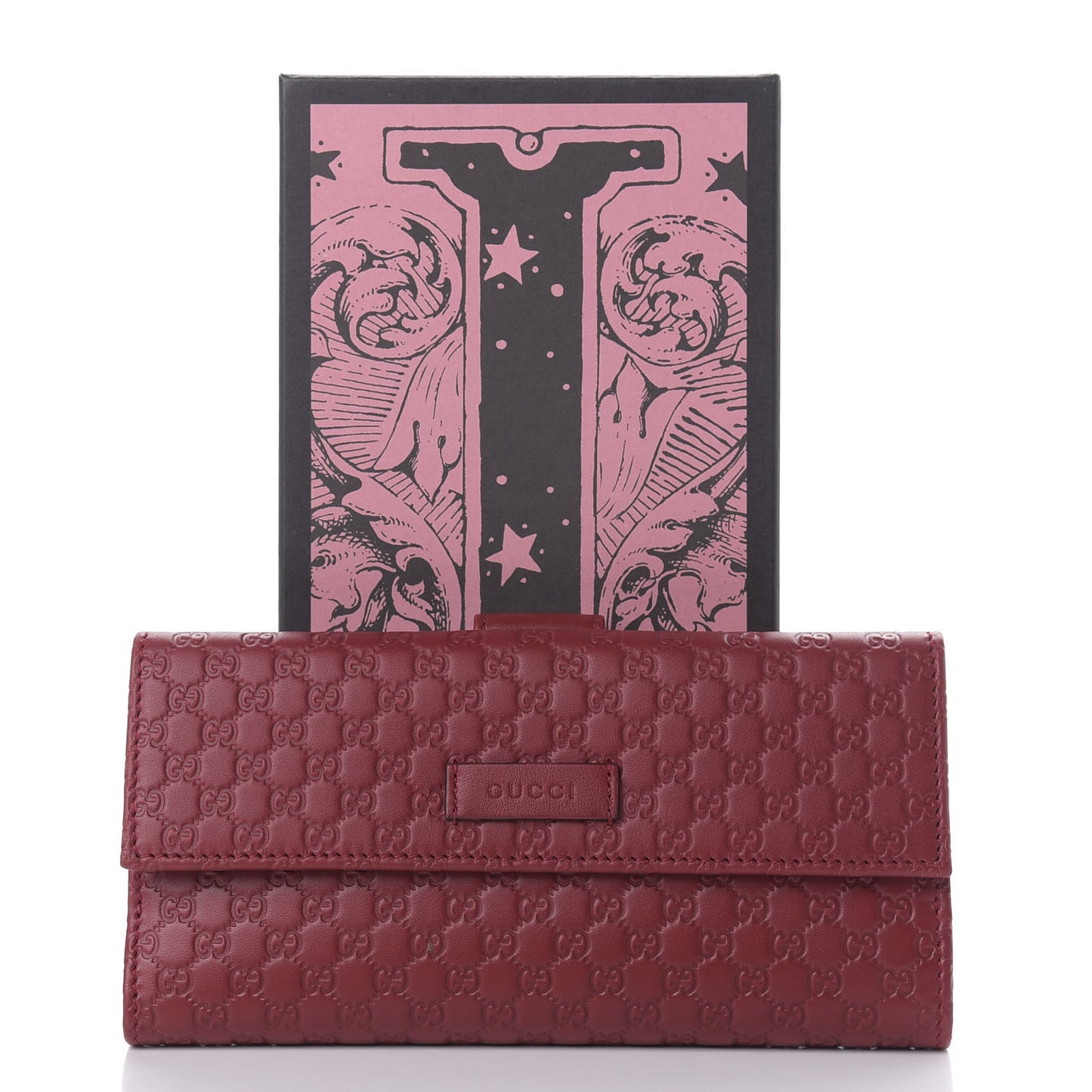 Microguccissima Continental Flap Wallet Red