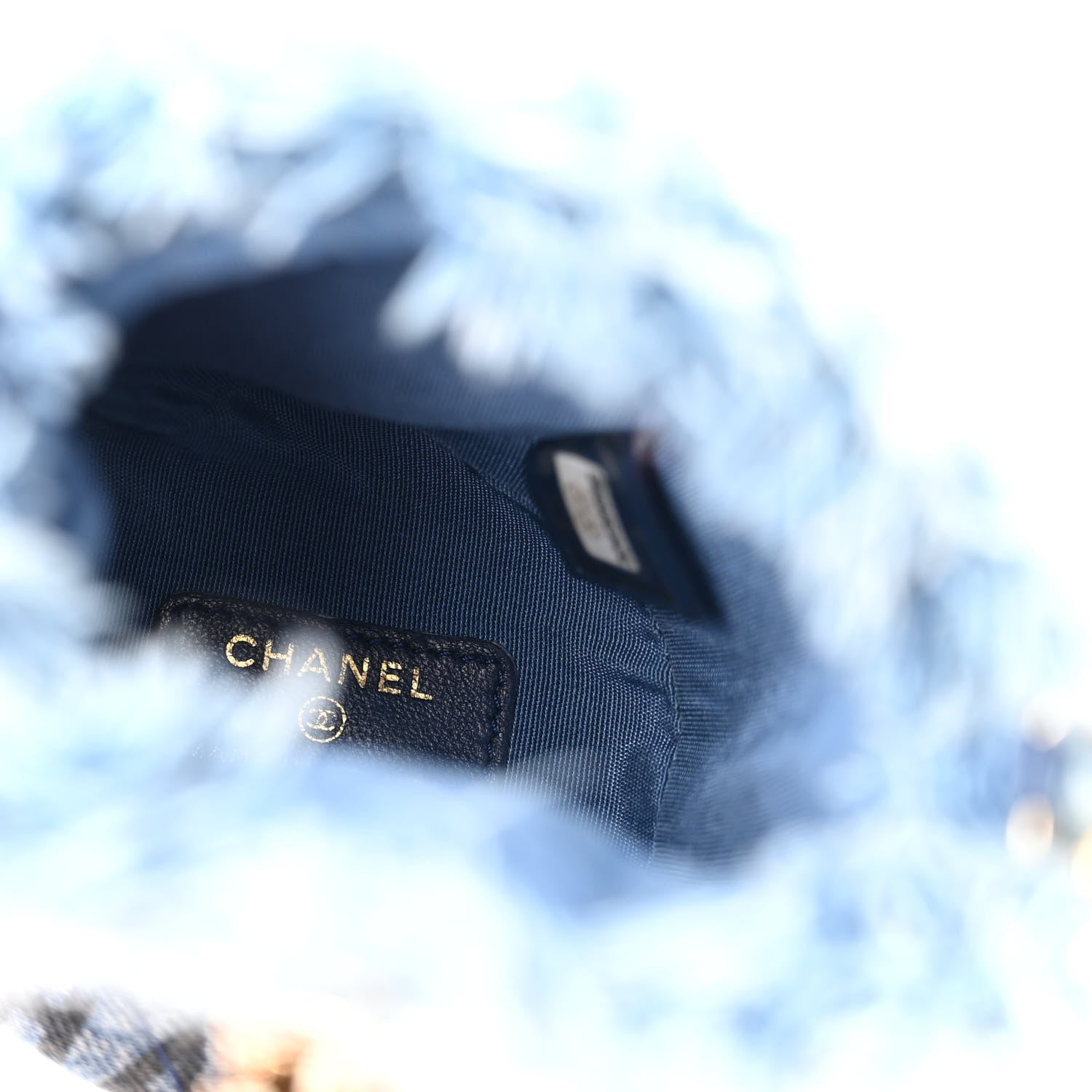 Chanel Denim Quilted Mood Mini Bucket With Chain Blue Multicolor 5 of 10