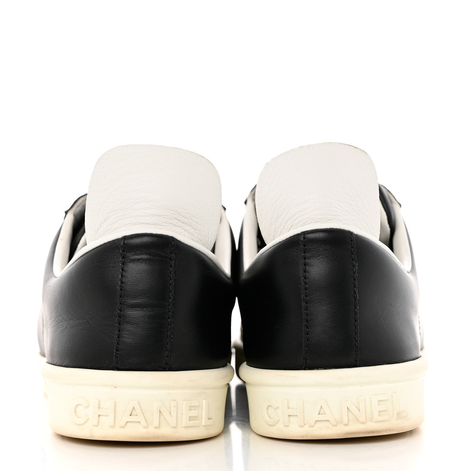 Chanel Calfskin CC Womens Sneakers 38.5 Black 12 of 13