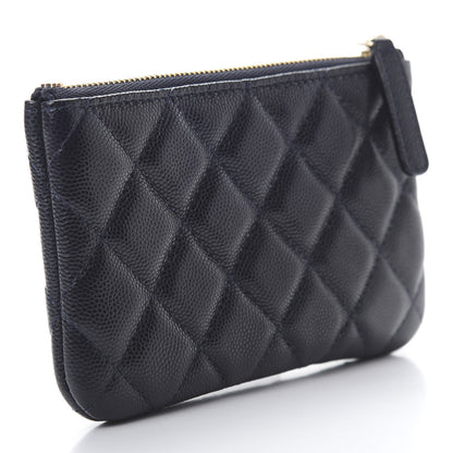 Chanel Caviar Quilted Small Cosmetic Case Navy Blue 3 of 8