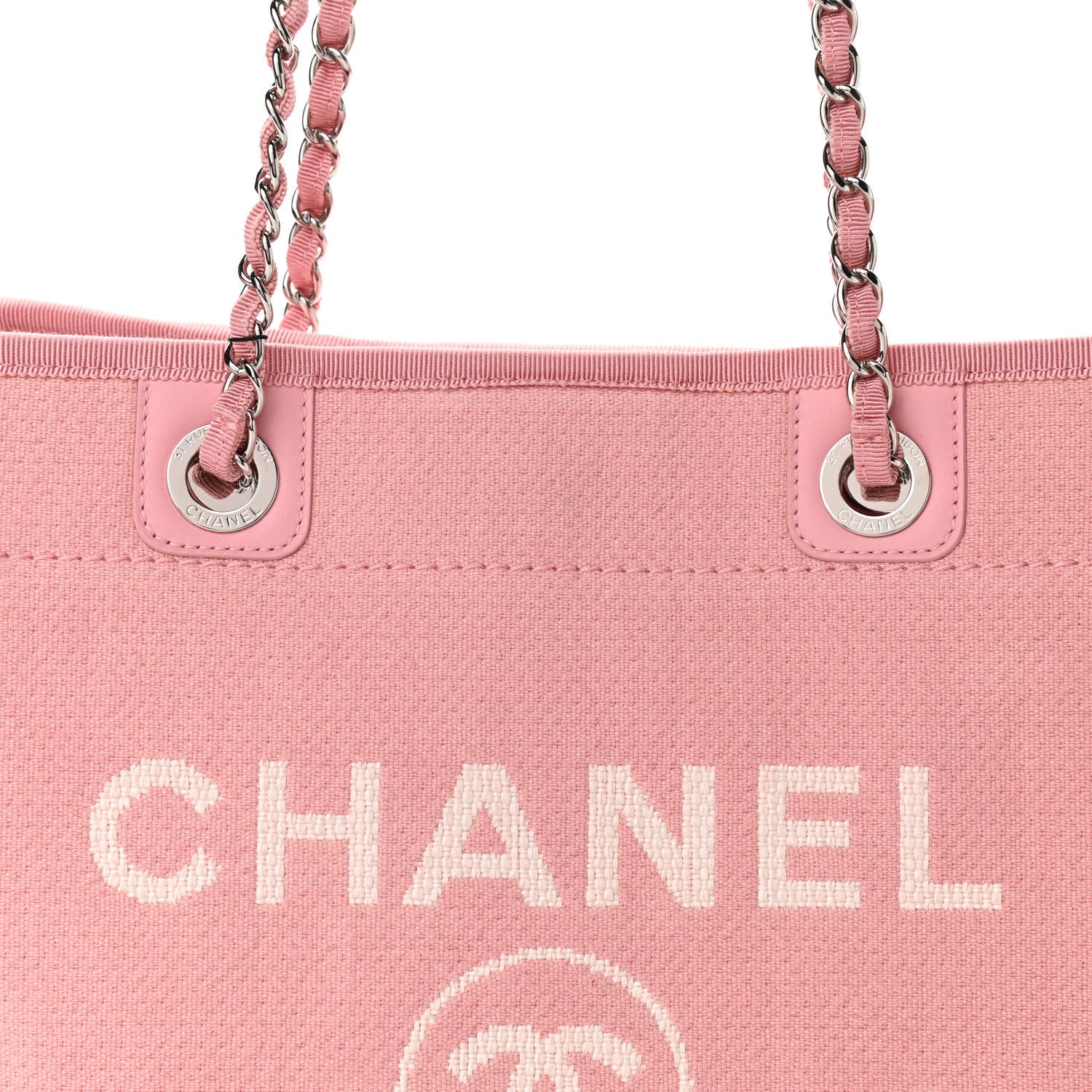 Chanel Mixed Fibers Small Deauville Tote Pink 10 of 10