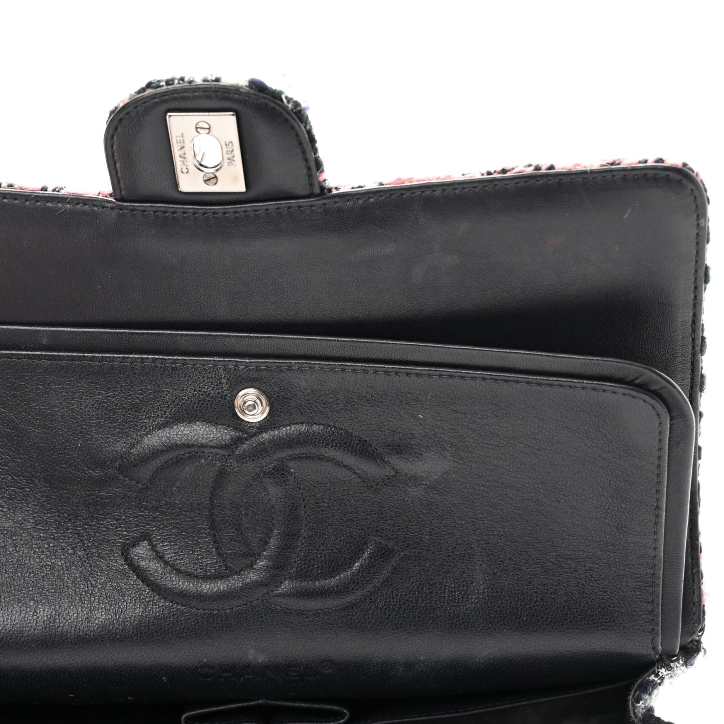 Tweed Quilted Medium Double Flap Multicolor