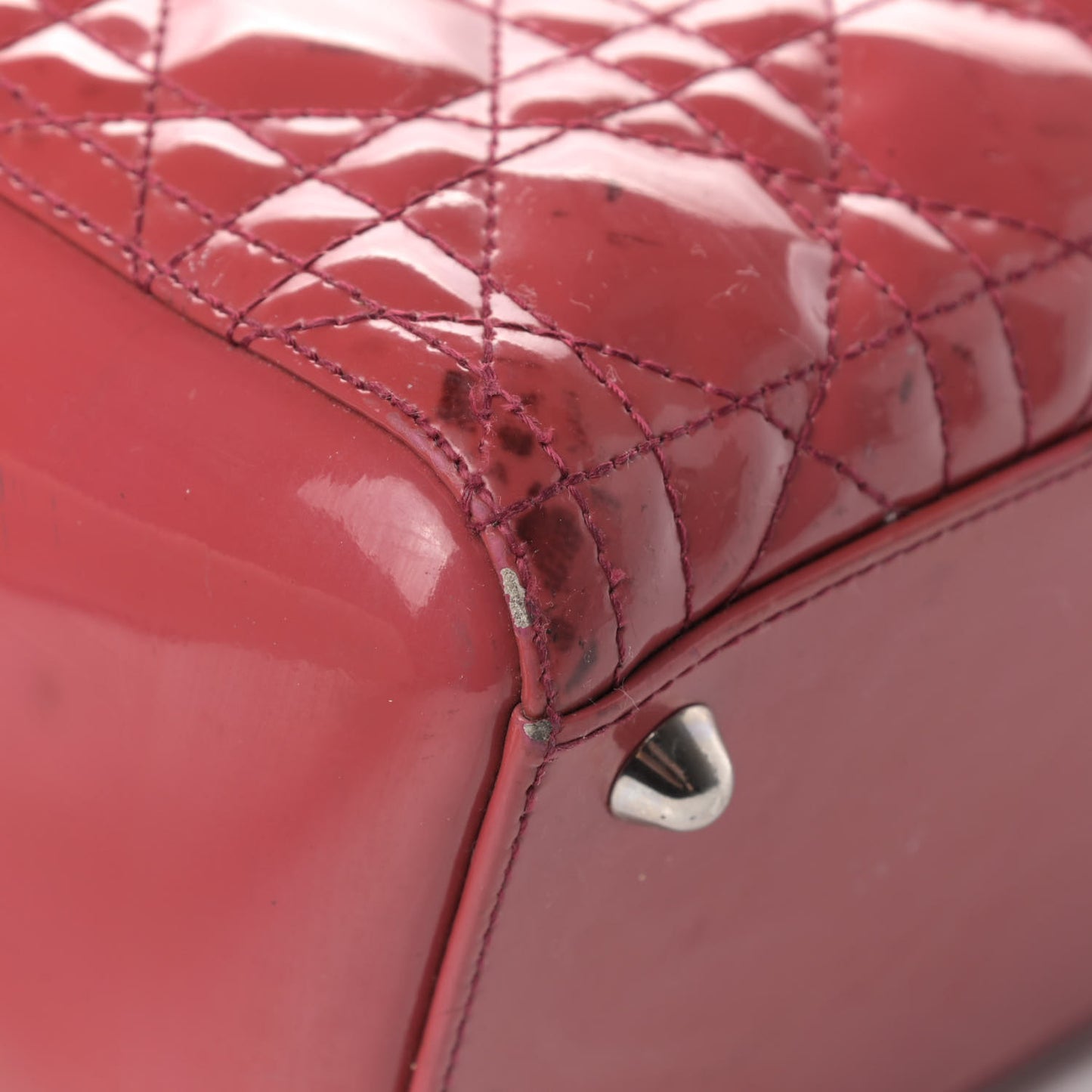 Patent Cannage Large Lady Dior Fuchsia