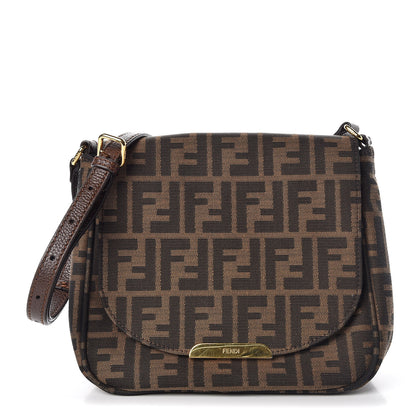 Fendi Zucca Vitello Artic Small Messenger Bag Tobacco Castagna 1 of 9