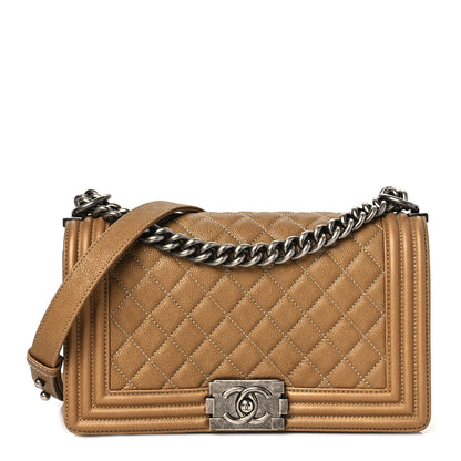Chanel Caviar Quilted Medium Boy Flap Dark Gold 1 of 9
