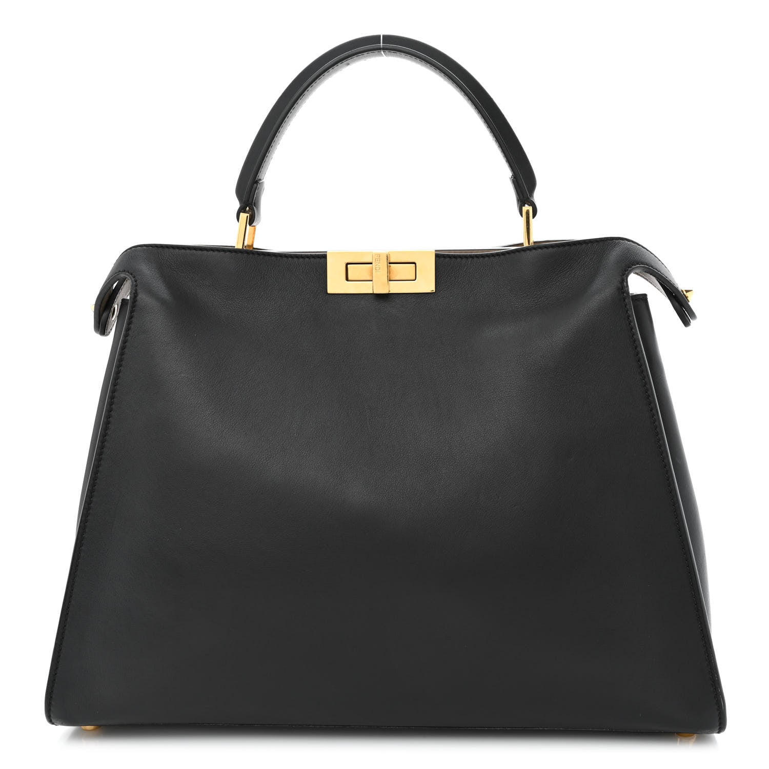 Fendi Vitello Tahiti Burro Large Peekaboo Iconic Essentially Satchel Black Corda 1 of 11