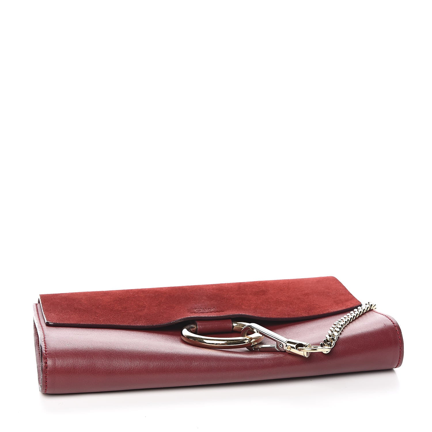 Chloe Suede Calfskin Faye Clutch Plum Purple 4 of 9