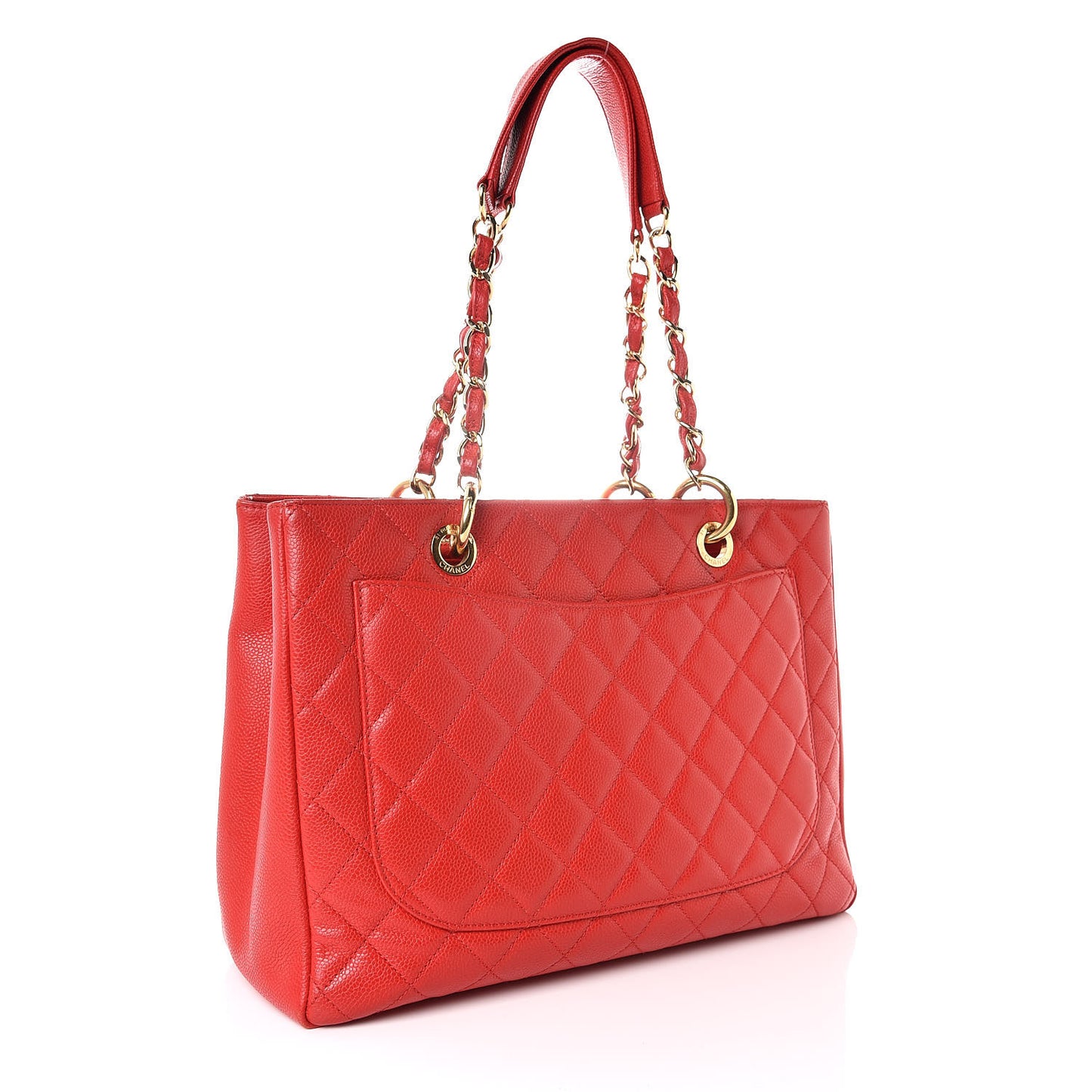 Caviar Quilted Grand Shopping Tote GST Red