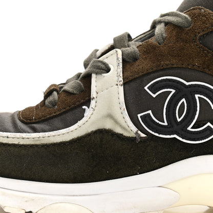 Chanel Fabric Calfskin Suede CC Womens Sneakers 36 Dark Green 11 of 12