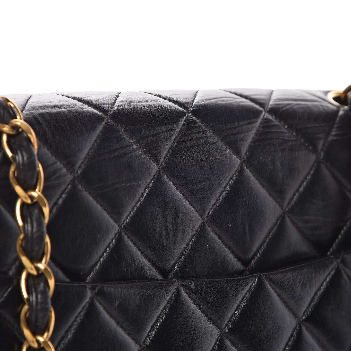 Lambskin Quilted Jumbo Single Flap Black